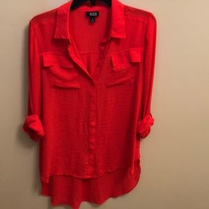 a.n.a Red 3/4 Sleeve Button-up Blouse